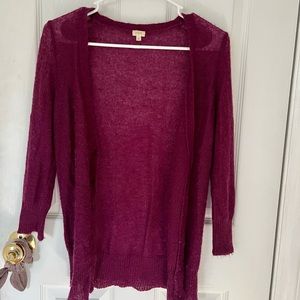 Womens J. Crew maroon cardigan